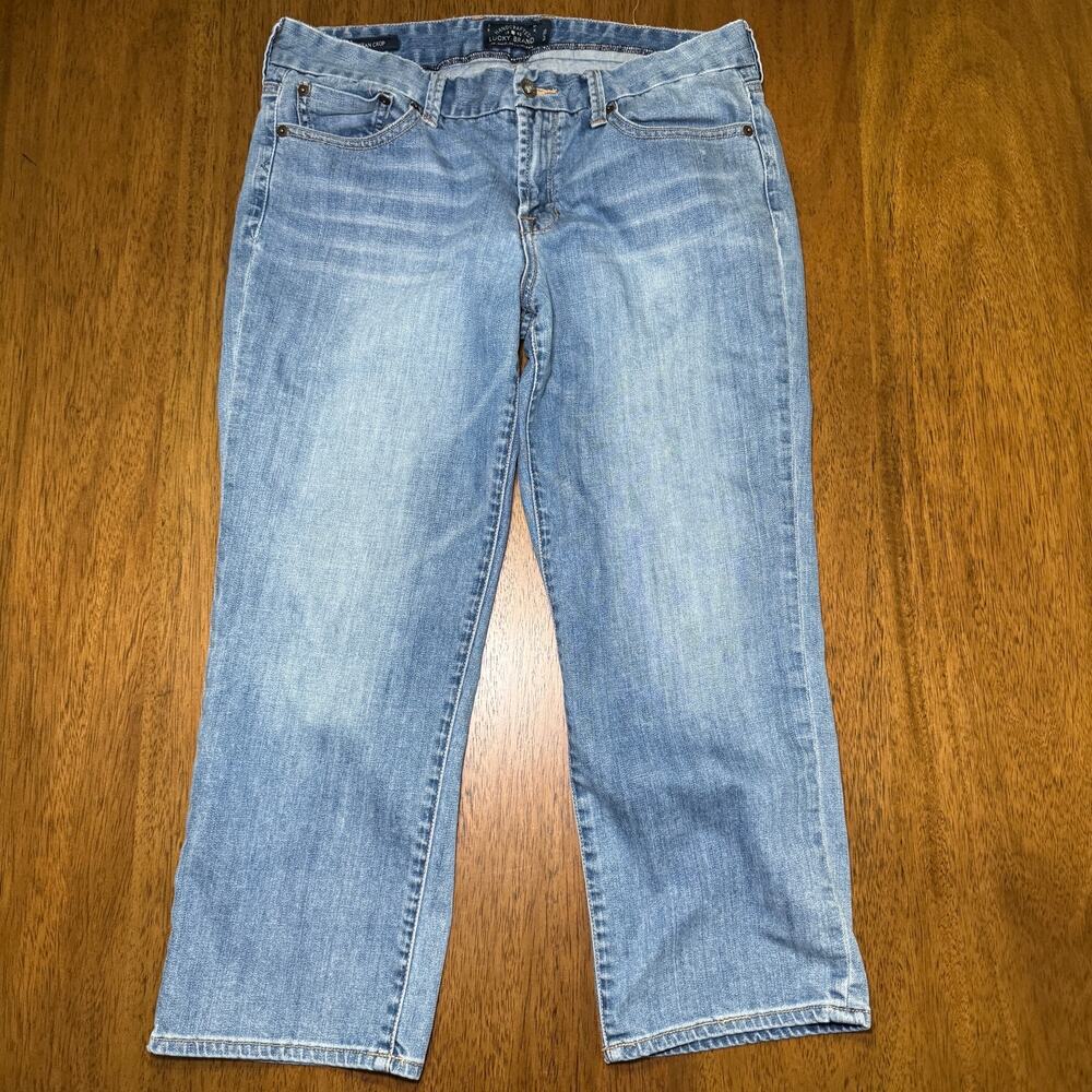 Lucky Brand Sweet Jean Crop Womens 10 Blue Mid Rise Straight Leg Jeans Denim